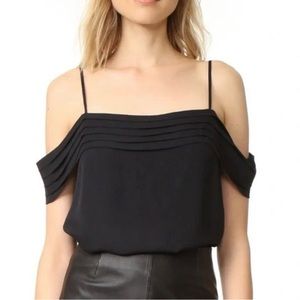 T by Alexander Wang Silk Georgette Off the Shoulder Top